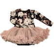 Body-sukienka bawełniana z długim rękawem Bambarillo - KWIATY- PEONIE